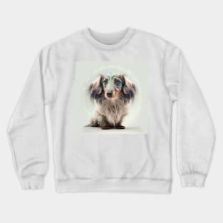 A Fractal Design of A Miniature Wire Hair Dachshund Crewneck Sweatshirt